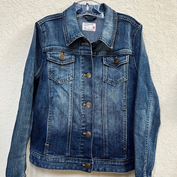 CrewCuts Stretch Mid Wash Denim Jacket. Size 10 Like New - Picture 1 of 3